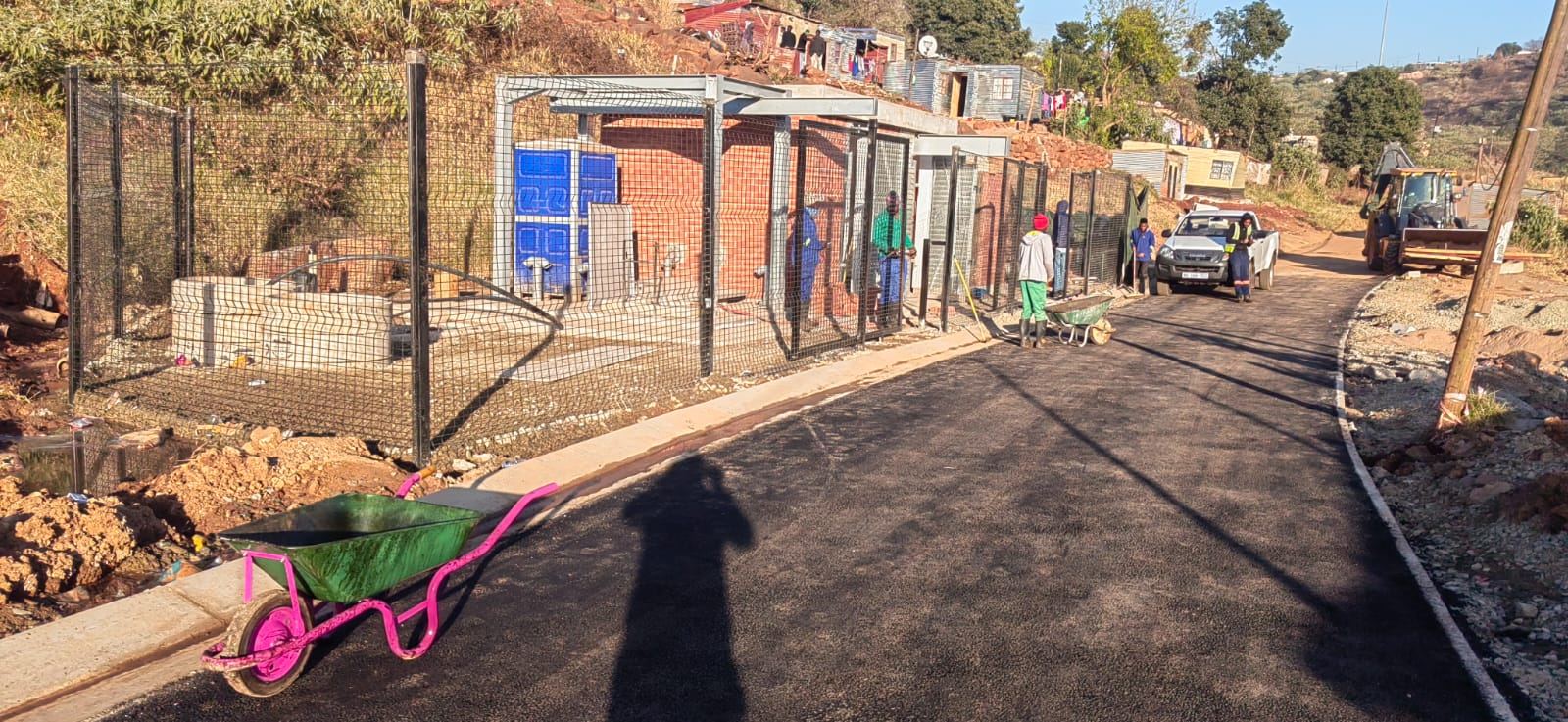 Road works, community facilities